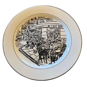 Vintage Mikasa Ultimate + HK 114 Parisian Scene Dinner Plates 10.75”
